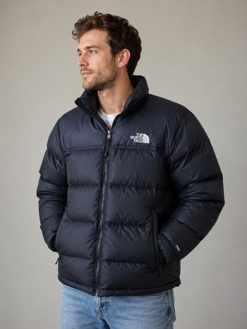 The North Face TNF 700 Goose Down Black Nuptse Puffer Jacket Mens Sz Large